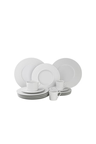 6 assiettes plates en porcelaine Solène - 27 cm