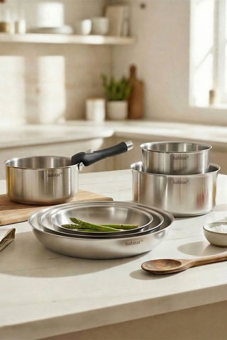 Batterie de cuisine en acier inoxydable Epure - 7 pièces