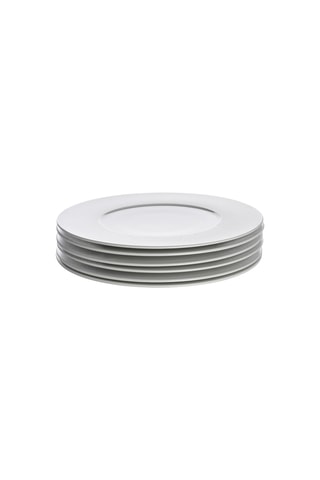 6 assiettes plates en porcelaine Solène - 29 cm
