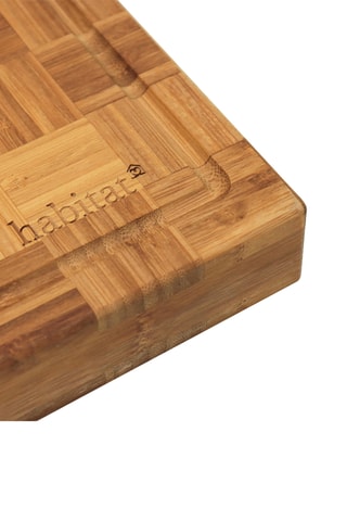 Bloc de 5 pièces en acier inoxydable Neva et planche à découper en bambou Sylvie