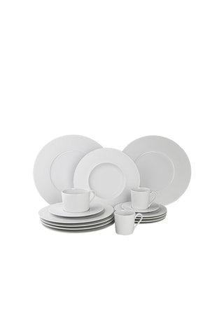12 assiettes plates en porcelaine Solène - 27 et 29 cm