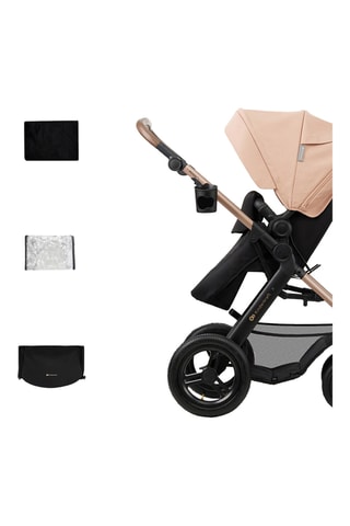 4-in-1 Kinderwagen + Accessoires Moov 2 Air Wheels - Vanaf de Geboorte - Tot 27 kg - Zwart en beige