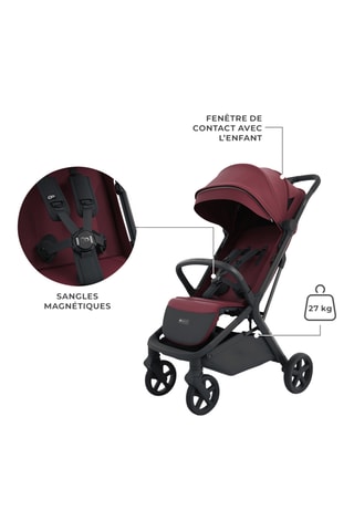 Poussette Nubi 3 - Bourgogne - Jusqu'à 22 kg - Rouge foncé