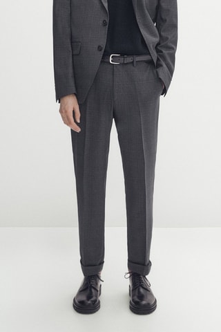 Pantaloni da completo in lana - Grigio