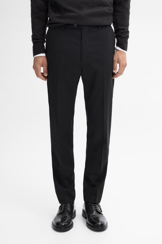 Pantaloni da completo in lana - Nero
