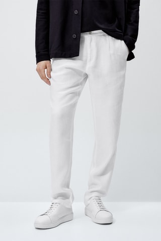 Pantaloni in lino - Panna