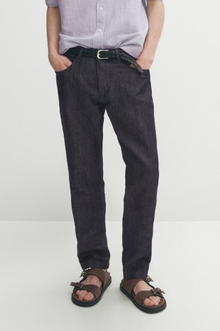 Jeans in lino - Blu