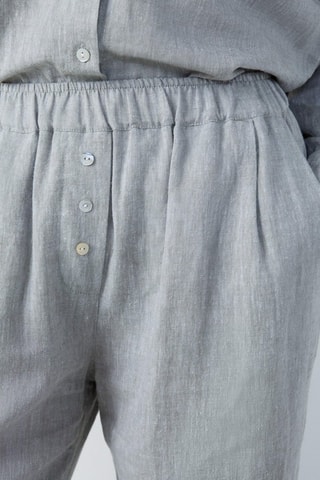 Pantalon en lin taille haute Isame - Kaki