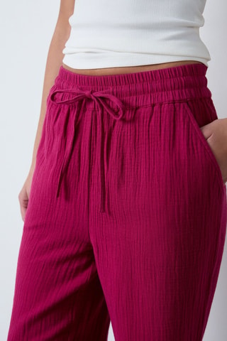 Pantalon taille haute Essentiel - Fuchsia