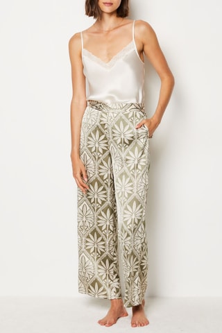 Pantalon Silan - Vert olive et blanc