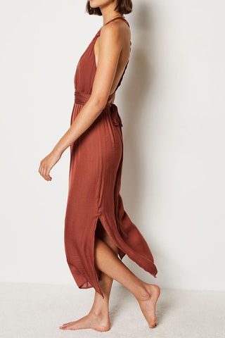 Chemise de nuit sans manches - Marron
