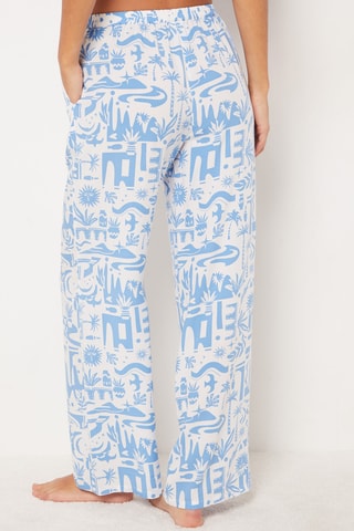 Pantalon de pyjama  - Greek Salad -  Blanc et bleu