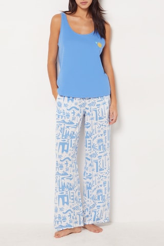 Pantalon de pyjama  - Greek Salad -  Blanc et bleu