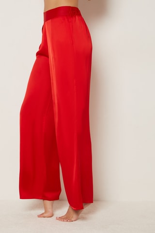 Calças de pijama de cintura alta Erina - Vermelho