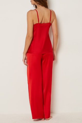 Calças de pijama de cintura alta Erina - Vermelho