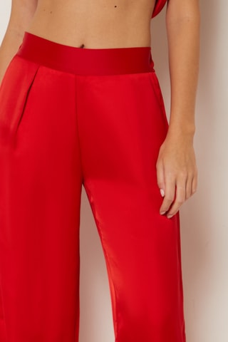 Calças de pijama de cintura alta Erina - Vermelho