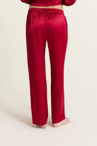 Calças de pijama em seda Pearly - Vermelho