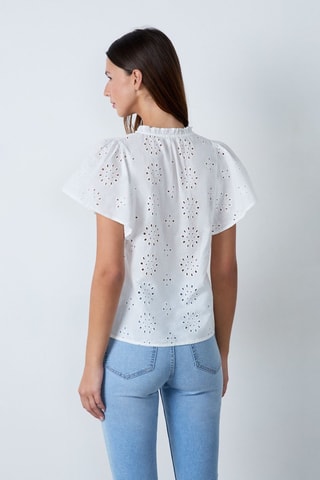 Top en broderie anglaise Essentiel - Blanc