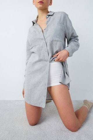 Robe chemise en lin Isame - Gris