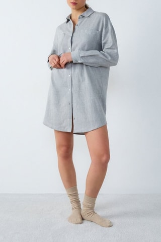 Robe chemise en lin Isame - Gris