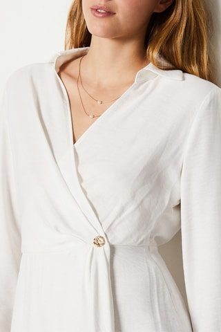 Robe portefeuille Gimme - Ecru