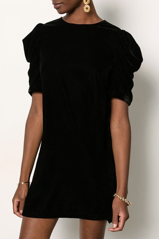 Vestido direito em veludo After Party - Preto