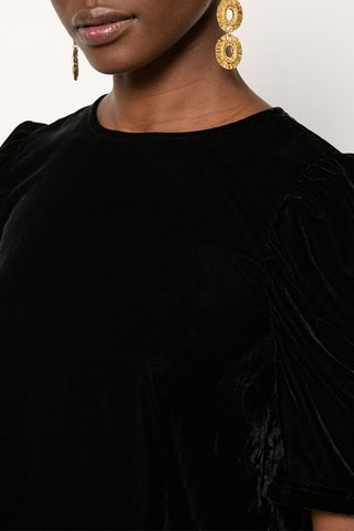 Vestido direito em veludo After Party - Preto