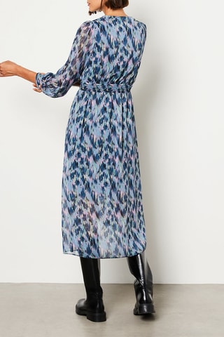 Vestido midi Ravas - Azul e rosa