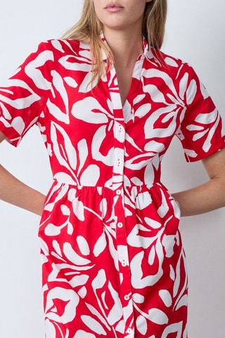 Robe chemise Essentiel - Rouge et blanc