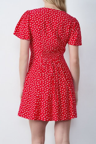 Robe chemise Capsule Fleurs - Rouge et blanc