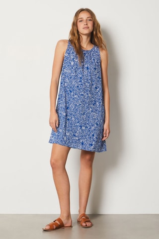 Vestido direito - Azul-eléctrico