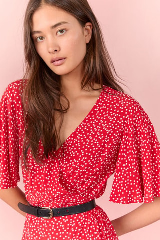 Robe patineuse French Girl Era - Rouge et blanc