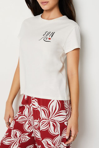 T-shirt Riviera Sunset - Blanc