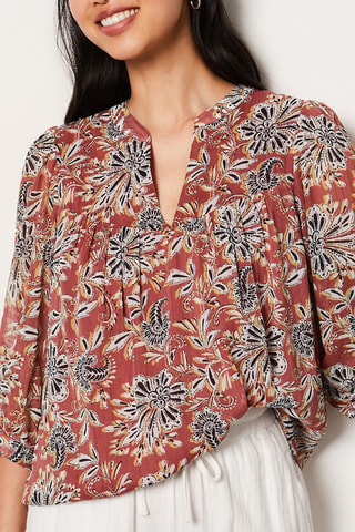 Blouse Isaac - Vieux rose et noir