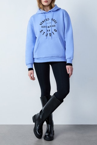 Sweat à capuche Rdv Au Studio - Bleu clair