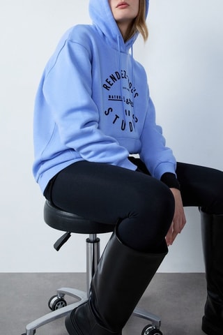 Sweat à capuche Rdv Au Studio - Bleu clair