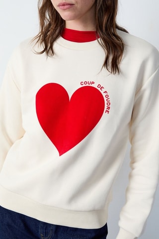 Sweat Boulevard beaumarchais - Ecru et rouge
