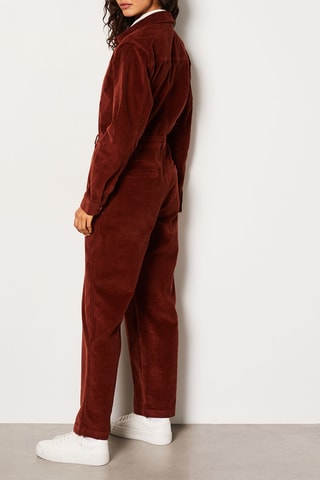 Macacão em veludo Mahe - Vermelho-tijolo