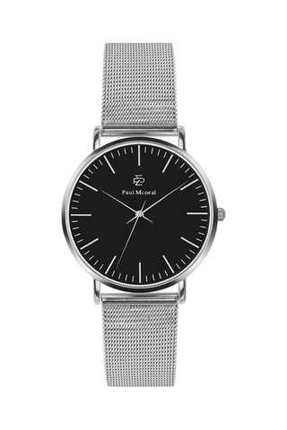 Reloj de cuarzo de acero - Plateado y negro