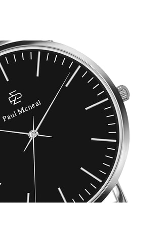 Reloj de cuarzo de acero - Plateado y negro