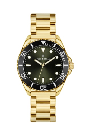 Reloj de cuarzo de acero - Dorado y negro