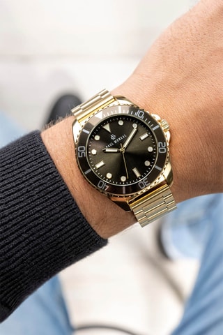 Reloj de cuarzo de acero - Dorado y negro