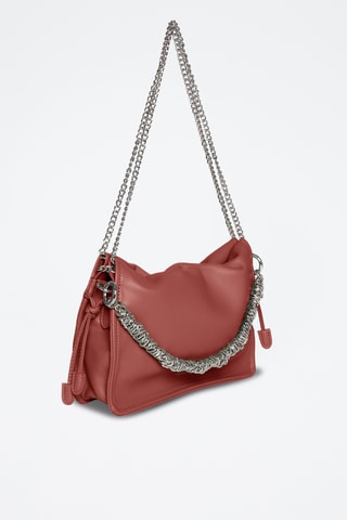 Bolso de piel de serraje - Marrón