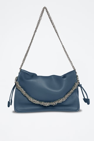 Bolso de piel de serraje - Azul pato