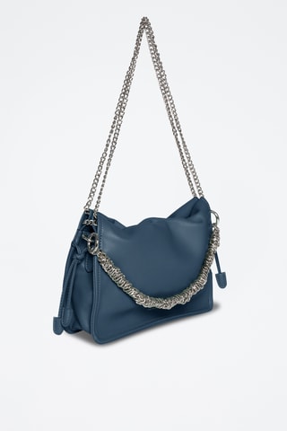 Bolso de piel de serraje - Azul pato