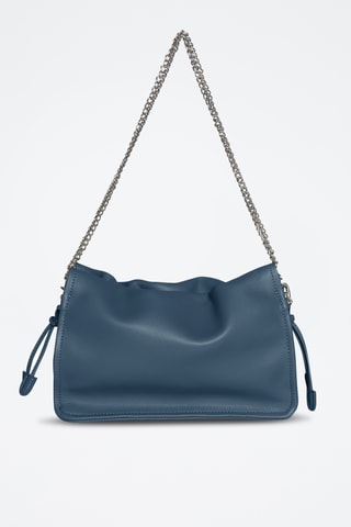 Bolso de piel de serraje - Azul pato