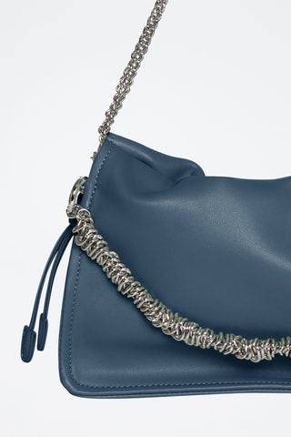 Bolso de piel de serraje - Azul pato