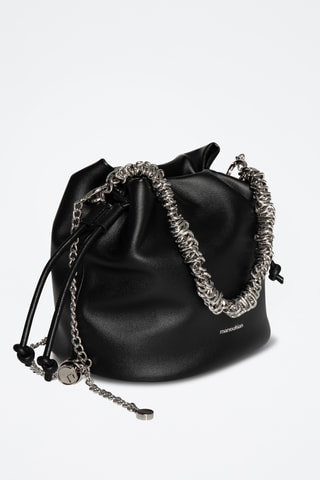 Bolso saco de piel de serraje Maguy - Negro