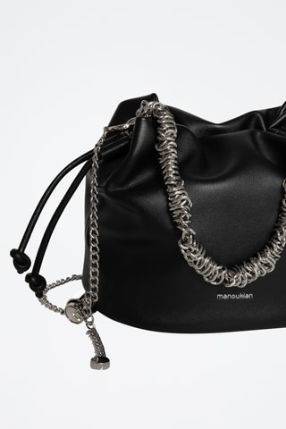 Bolso saco de piel de serraje Maguy - Negro