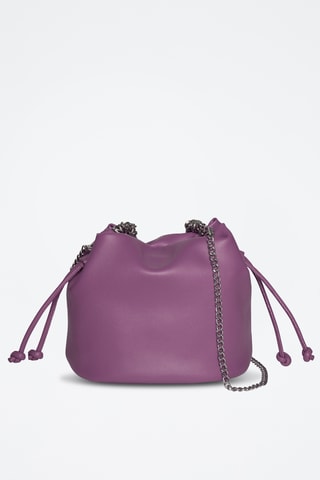 Bolso saco de piel de serraje Maguy - Violeta